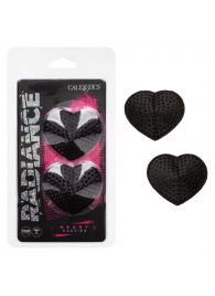 Черные пэстисы в форме сердечек Heart Pasties - California Exotic Novelties - купить с доставкой в Ставрополе