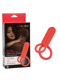 Красное эрекционное кольцо Silicone Rechargeable Vertical Dual Enhancer - California Exotic Novelties - в Ставрополе купить с доставкой