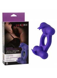 Фиолетовое эрекционное виброкольцо с двумя моторами Silicone Rechargeable Triple Orgasm Enhancer - California Exotic Novelties - в Ставрополе купить с доставкой