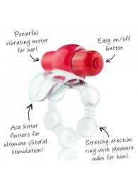 Виброкольцо с язычком и красным виброэлементом Overtime - Screaming O - в Ставрополе купить с доставкой