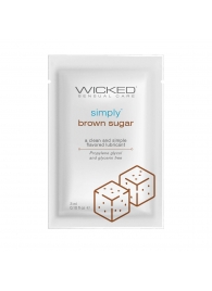 Саше лубриканта на водной основе Simply Aqua Brown Sugar с ароматом коричневого сахара - 3 мл. - Wicked - купить с доставкой в Ставрополе