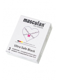 Ультрапрочные презервативы Masculan Ultra Safe Black - 3 шт. - Masculan - купить с доставкой в Ставрополе