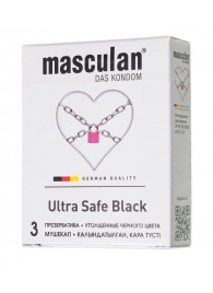 Ультрапрочные презервативы Masculan Ultra Safe Black - 3 шт. - Masculan - купить с доставкой в Ставрополе