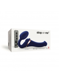 Синий безремневой страпон Multi Orgasm Size S с клиторальной стимуляцией - Strap-on-me - купить с доставкой в Ставрополе