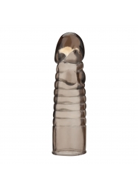 Дымчатая насадка-удлинитель Ribbed Realistic Penis Enhancing Sleeve Extension - 15,2 см. - BlueLine - в Ставрополе купить с доставкой