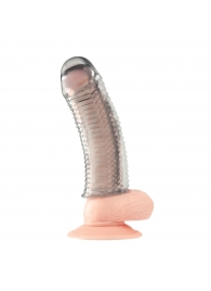 Текстурированная насадка на пенис Clear Textured Penis Enhancing Sleeve Extension - 16,5 см. - BlueLine - в Ставрополе купить с доставкой