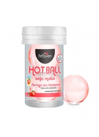 Лубрикант на масляной основе Hot Ball Beija Muito с ароматом клубники и шампанского (2 шарика по 3 гр.) - HotFlowers - купить с доставкой в Ставрополе