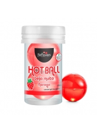 Лубрикант на масляной основе Hot Ball Beija Muito с ароматом клубники (2 шарика по 3 гр.) - HotFlowers - купить с доставкой в Ставрополе