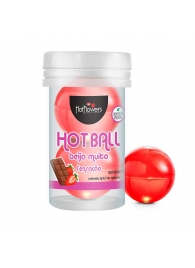 Лубрикант на масляной основе Hot Ball Beija Muito с ароматом шоколада и клубники (2 шарика по 3 гр.) - HotFlowers - купить с доставкой в Ставрополе