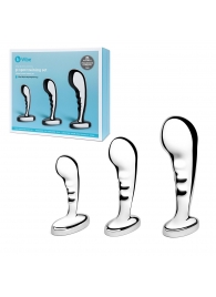 Набор из 3 стальных стимуляторов простаты Stainless Steel P-spot Training Set - b-Vibe - в Ставрополе купить с доставкой