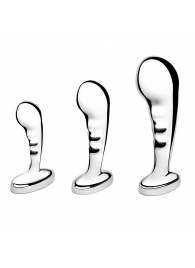 Набор из 3 стальных стимуляторов простаты Stainless Steel P-spot Training Set - b-Vibe - в Ставрополе купить с доставкой