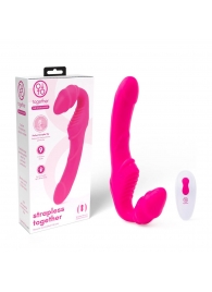 Розовый безремневой страпон на радиоуправлении Strapless Together - 22 см. - Together Toy - купить с доставкой в Ставрополе