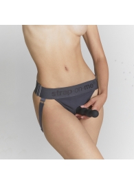 Серые трусики для фиксации насадок Strap-on-me Harness Lingerie Unique - Strap-on-me - купить с доставкой в Ставрополе
