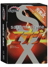 Презервативы Sagami Xtreme ENERGY с ароматом энергетика - 3 шт. - Sagami - купить с доставкой в Ставрополе