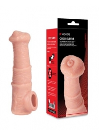 Телесная фантазийная насадка на член Cock Sleeve Size M - KOKOS - в Ставрополе купить с доставкой