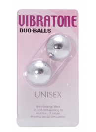 Серебристые шарики VIBRATONE DUO BALLS SILVER BLISTERCARD - Seven Creations