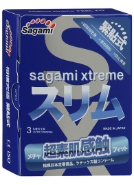 Розовые презервативы Sagami Xtreme FEEL FIT 3D - 3 шт. - Sagami - купить с доставкой в Ставрополе