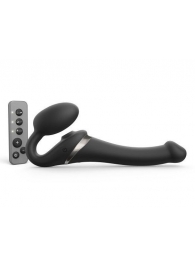 Черный безремневой страпон Multi Orgasm Size S с клиторальной стимуляцией - Strap-on-me - купить с доставкой в Ставрополе