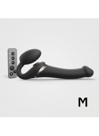 Черный безремневой страпон Multi Orgasm Size M с клиторальной стимуляцией - Strap-on-me - купить с доставкой в Ставрополе