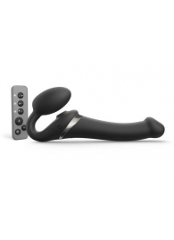 Черный безремневой страпон Multi Orgasm Size M с клиторальной стимуляцией - Strap-on-me - купить с доставкой в Ставрополе