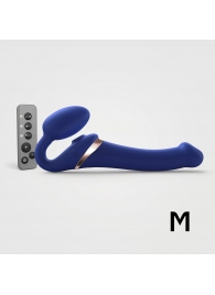 Синий безремневой страпон Multi Orgasm Size M с клиторальной стимуляцией - Strap-on-me - купить с доставкой в Ставрополе