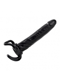 Чёрная насадка-фаллос для двойного проникновения INFLATABLE DILDO SLIM DONG  - 13,5 см. - Toyz4lovers - в Ставрополе купить с доставкой