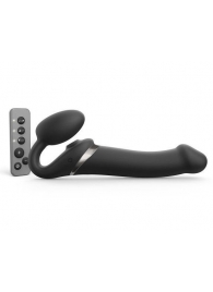 Черный безремневой страпон Multi Orgasm Size L с клиторальной стимуляцией - Strap-on-me - купить с доставкой в Ставрополе
