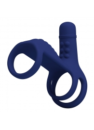 Синяя вибронасадка на пенис Vibrating Penis Sling - Baile - в Ставрополе купить с доставкой