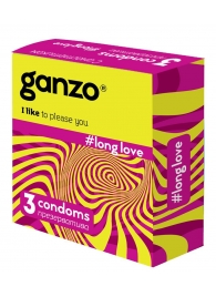 Презервативы с анестетиком для продления удовольствия Ganzo Long Love - 3 шт. - Ganzo - купить с доставкой в Ставрополе
