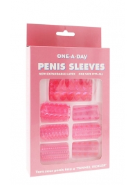 Набор из 7 розовых насадок на пенис ONE-A-DAY PENIS SLEEVES PINK - Seven Creations - в Ставрополе купить с доставкой