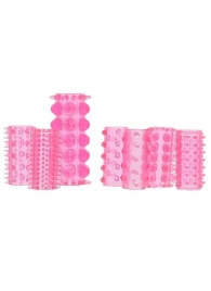 Набор из 7 розовых насадок на пенис ONE-A-DAY PENIS SLEEVES PINK - Seven Creations - в Ставрополе купить с доставкой