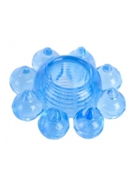 Голубая гелевая насадка-цветок - Toyfa Basic - в Ставрополе купить с доставкой
