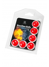 Набор из 6 шариков с массажным маслом Brazilian Balls с охлаждающим и разогревающим эффектом - Secret Play - купить с доставкой в Ставрополе