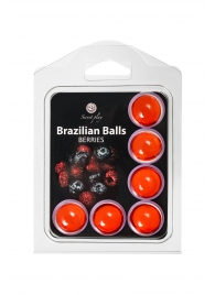 Набор из 6 шариков с массажным маслом Brazilian Balls с ароматом ягод - Secret Play - купить с доставкой в Ставрополе