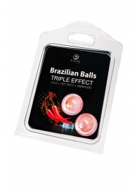 Набор из 2 шариков с массажным маслом Brazilian Balls с тройным эффектом - Secret Play - купить с доставкой в Ставрополе