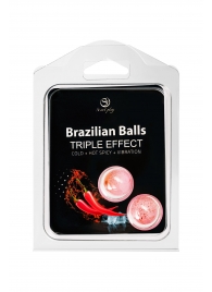 Набор из 2 шариков с массажным маслом Brazilian Balls с тройным эффектом - Secret Play - купить с доставкой в Ставрополе