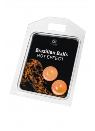 Набор из 2 шариков с массажным маслом Brazilian Balls с разогревающим эффектом - Secret Play - купить с доставкой в Ставрополе