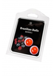 Набор из 2 шариков с массажным маслом Brazilian Balls с ароматом ягод - Secret Play - купить с доставкой в Ставрополе