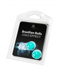 Набор из 2 шариков с массажным маслом Brazilian Balls с охлаждающим эффектом - Secret Play - купить с доставкой в Ставрополе