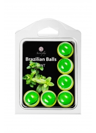 Набор из 6 шариков с массажным маслом Brazilian Balls с ароматом мяты - Secret Play - купить с доставкой в Ставрополе