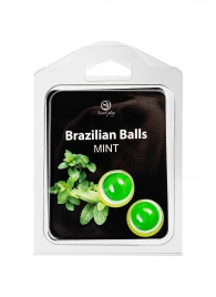 Набор из 2 шариков с массажным маслом Brazilian Balls с ароматом мяты - Secret Play - купить с доставкой в Ставрополе