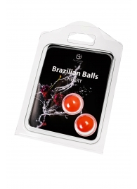 Набор из 2 шариков с массажным маслом Brazilian Balls с ароматом вишни - Secret Play - купить с доставкой в Ставрополе