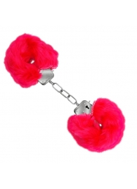 Красные меховые наручники Love с ключиками - Baile - купить с доставкой в Ставрополе