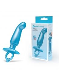 Голубая анальная пробка для массажа простаты Hither Silicone Prostate Plug - 14,3 см. - b-Vibe - в Ставрополе купить с доставкой
