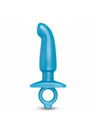 Голубая анальная пробка для массажа простаты Hither Silicone Prostate Plug - 14,3 см. - b-Vibe - в Ставрополе купить с доставкой