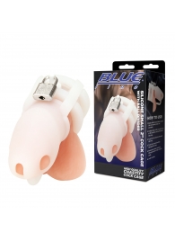 Белая клетка для пениса Silicone Small 2 in Cock Cage With Ball Divider - BlueLine - купить с доставкой в Ставрополе