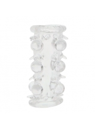 Прозрачная насадка на пенис с шипами и бугорками JELLY JOY LUST CLUSTER CLEAR - Dream Toys - в Ставрополе купить с доставкой