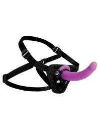 Лиловый поясной страпон Navigator Silicone G-Spot Dildo with Harness - 17,8 см. - XR Brands - купить с доставкой в Ставрополе