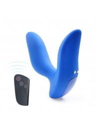 Синий вибромассажер простаты 3,5’’ Remote Control Curve P-spot Massager - 12 см. - Erokay - в Ставрополе купить с доставкой