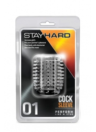 Прозрачная насадка с шипами STAY HARD COCK SLEEVE 01 CLEAR - Blush Novelties - в Ставрополе купить с доставкой